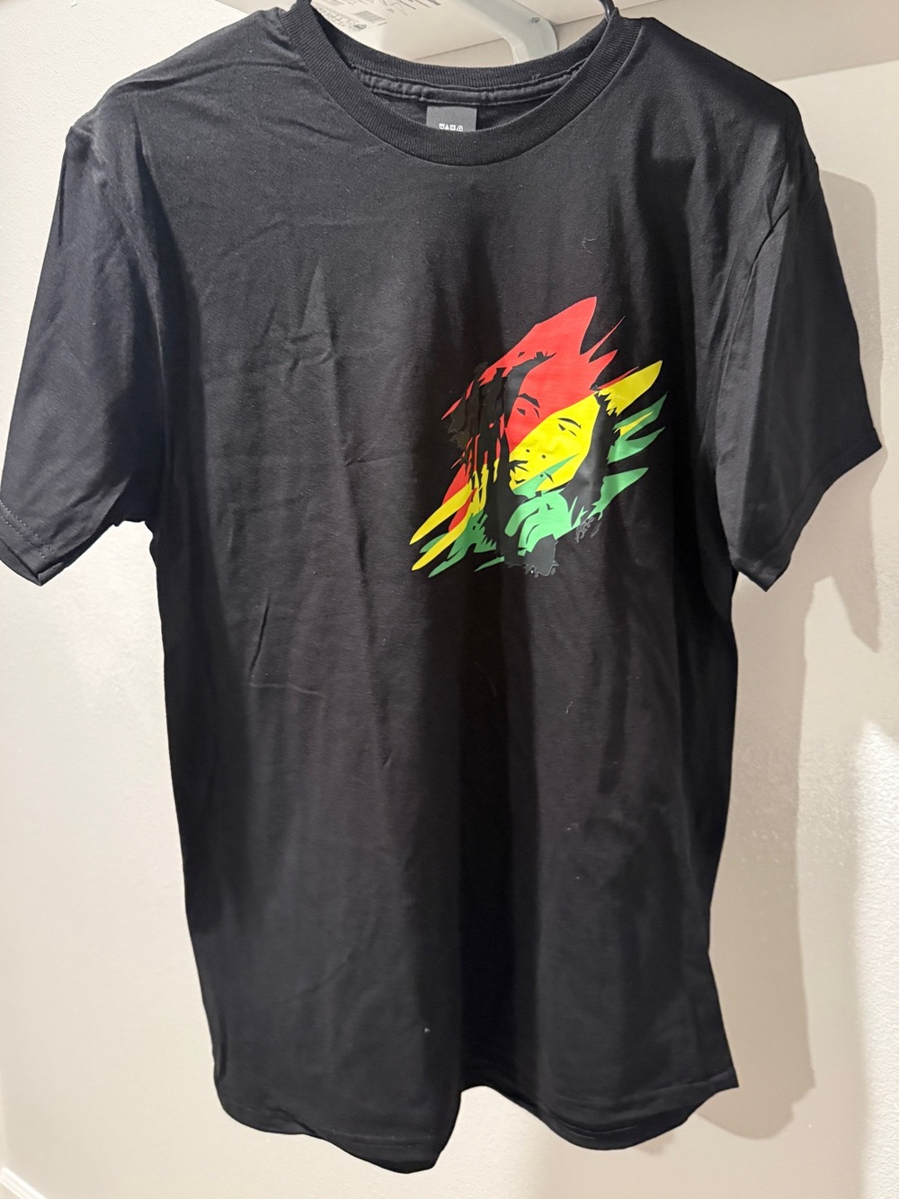 Bob Marley Black Graphic Men's T-Shirt with Red Yellow Green Artwork